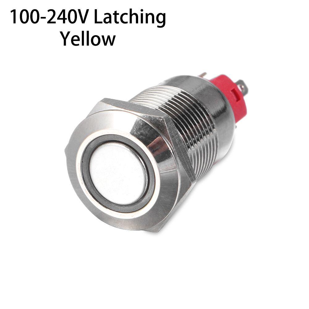 Waterproof Push 3V 5V 9V 12V 24V 110V 220V LED 12mm Metal Button Switch Momentary/Latching
