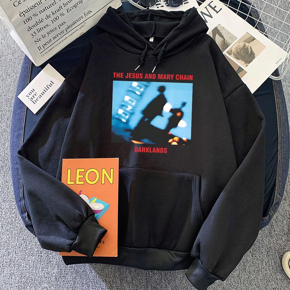 Darklands Graphic Printing The Jesus and Mary Chain Rock Band Sweatshirts Winter Long Sleeve Casual Unisex Streetwear Hip Hop