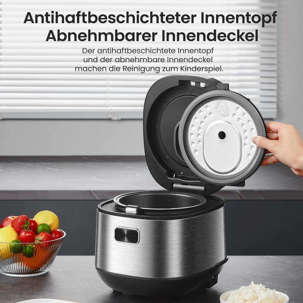 Midea Rice Cooker with 9 Functions, 2L, 8 Cups