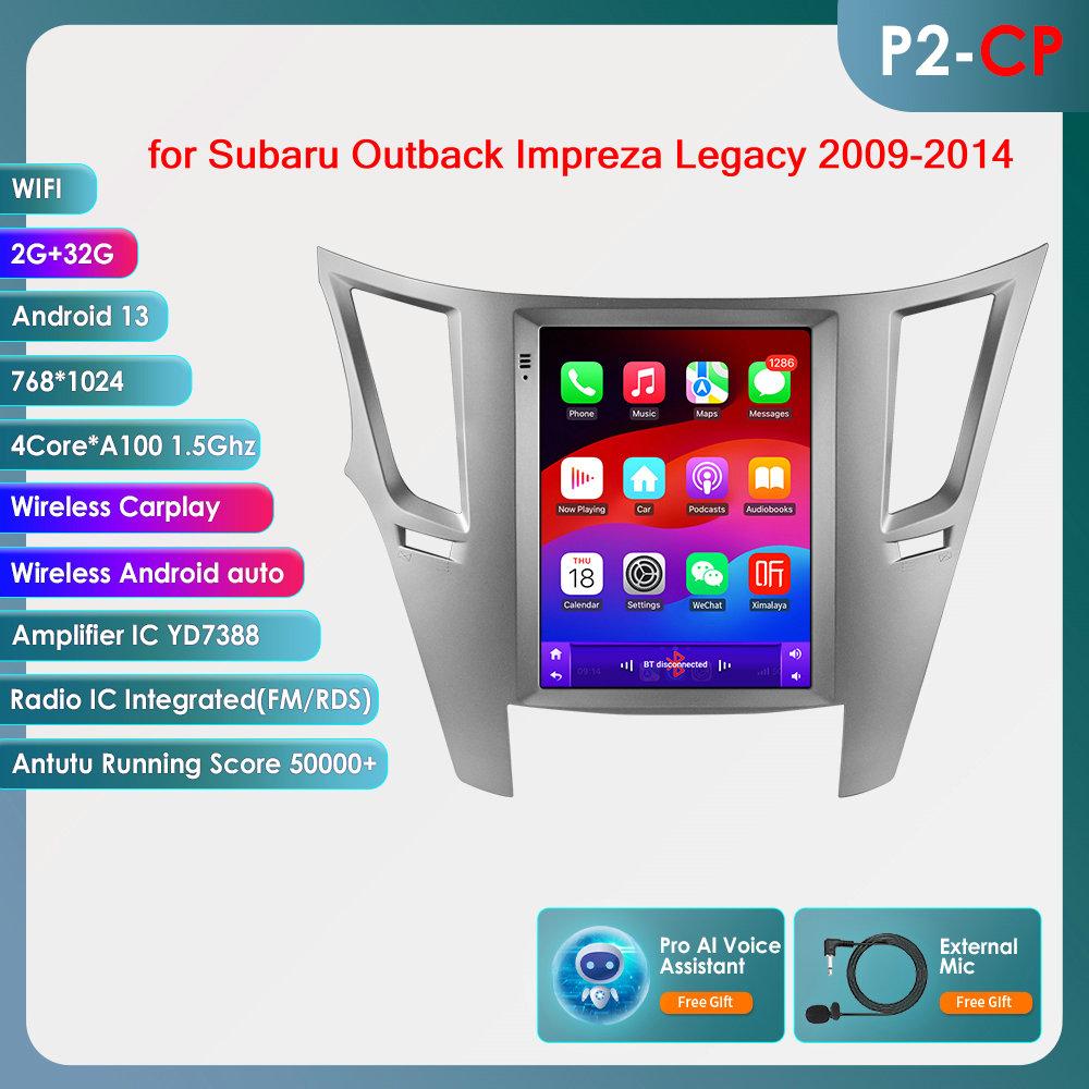 OSSURET 9,7" Android 13 беспроводной Carplay для Subaru Outback Impreza Legacy 2009-2014 GPS стерео автомобильный радиоприемник интеллектуальный мультимедийный плеер 4G BT 2 Din