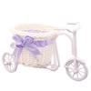 Bicycle Flower Basket Desktop Decoration Ornaments Tricycle Plastic White Vase Flower Storage Home Wedding Party DIY Decoration