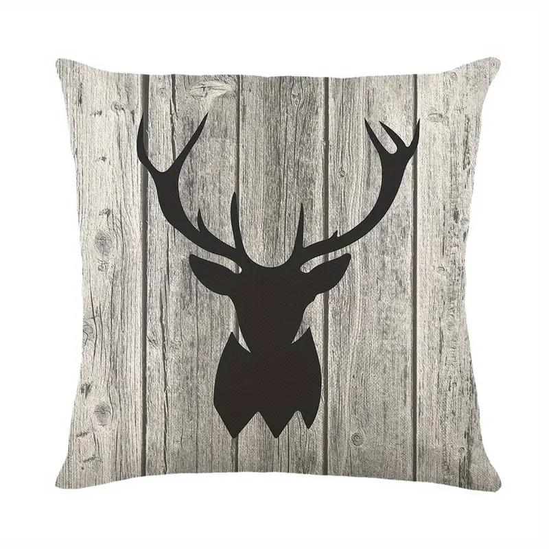 1 шт. Декоративная наволочка для подушки, современная европейская ретро голова оленя, односторонняя печать, украшение для дома, дивана, автомобиля, наволочка