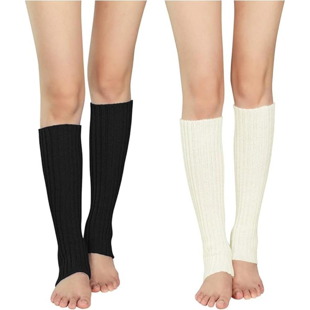 Женские зимние теплые носки Неоновые вязаные гетры Ребристые яркие цветные носки без стопы Гетры разноцветные Один размер