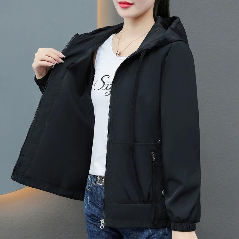 Весенне-осенняя куртка с капюшоном, весенний тонкий повседневный универсальный топ