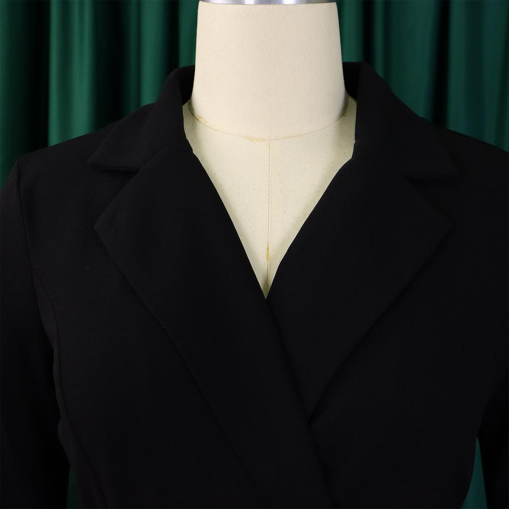 YYFS Женская мода весна осень однотонный принт длинный рукав поло воротник высокая талия повседневные платья