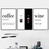 Minimalist Black White Poster Canvas Wall Art Picture Kitchen Dining Wine Coffee Print for Bedroom Decor Home Wall Art Painting No Frame