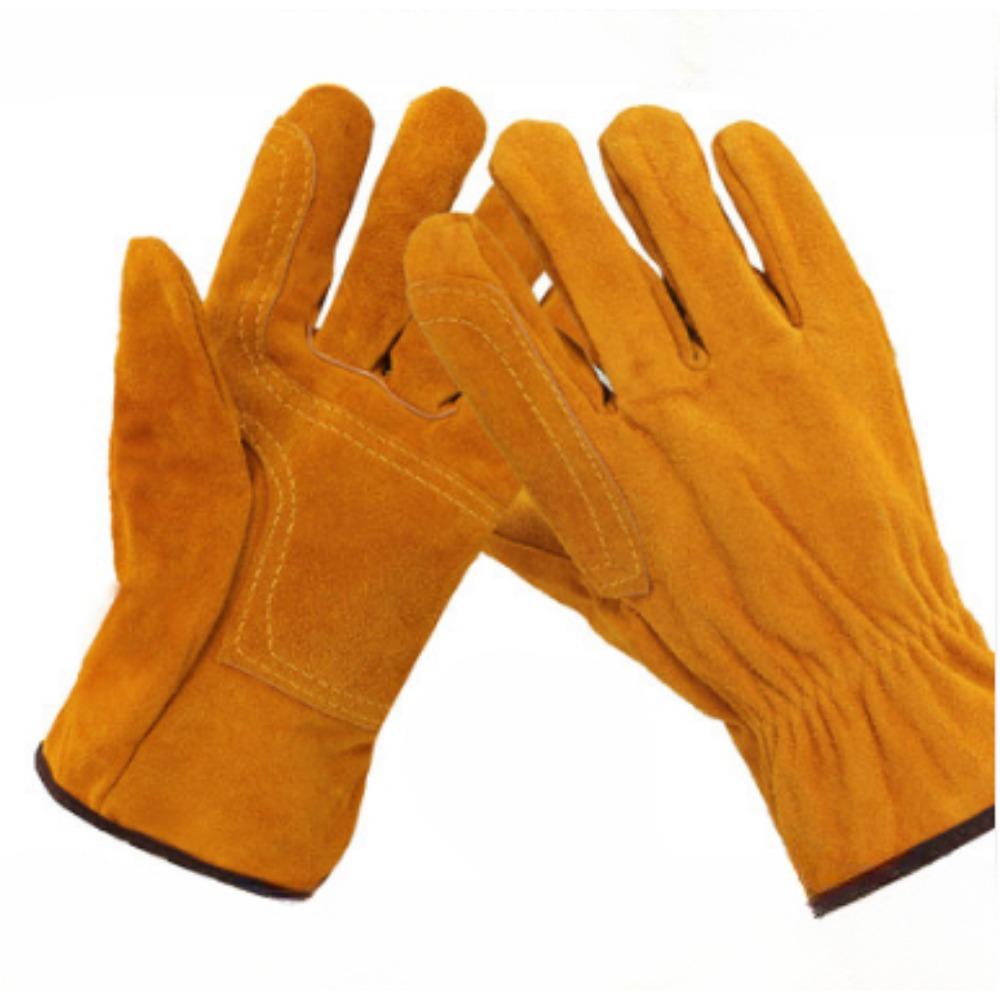 Длинные перчатки из воловьей кожи для электросварки, перчатки для сварки, теплоизоляции, защиты труда на сталелитейном заводе