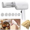 USB Rechargeable Manual Spaghetti Noodles Machine Make Authentic Homemade Noodles Cordless Noodles Maker with 5 Pasta Shapes