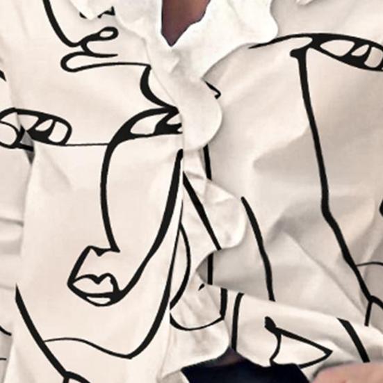 Женская элегантная блузка с v-образным вырезом и длинным рукавом, рубашка с рюшами, однотонный пуловер с буквенным принтом и разрезом по бокам, весенне-осенний пуловер, топы