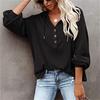Sweater Hoodie Solid Color Long Sleeve Casual Loose Buttons