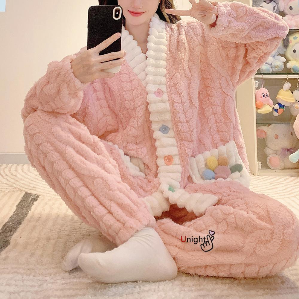 Женские теплые пижамные комплекты зимние толстые зимние пижамы из кораллового флиса фланелевые пижамы больших размеров ночная одежда домашняя одежда