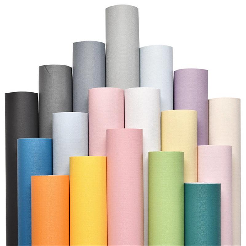 Solid Color Self-adhesive Simple Warm Bedroom Living Room Decor Waterproof Background Wall Paper Furniture Renovation