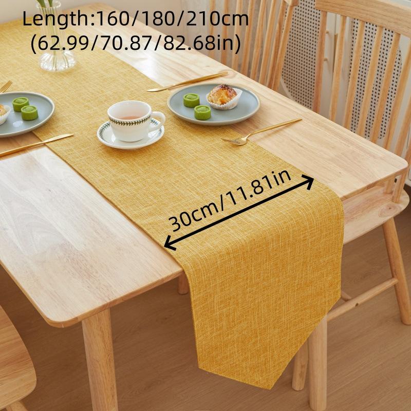1pc Solid Color Quality Linen Table Runner Simple Modern Rectangular Household Table Multicolor Table Cloth Bed Flag