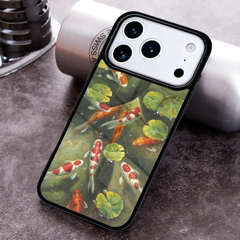 Чехол для телефона с картиной рыбы Кои для iPhone 17 16 15 Pro Max Air 14 13 12 11 Plus Ударопрочный чехол