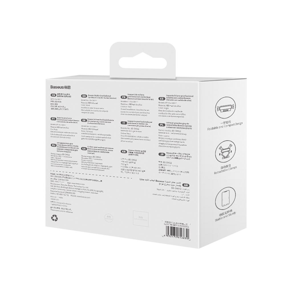 Baseus Universal Car Air Vent Phone Holder - Black (Model: SUWX010001)