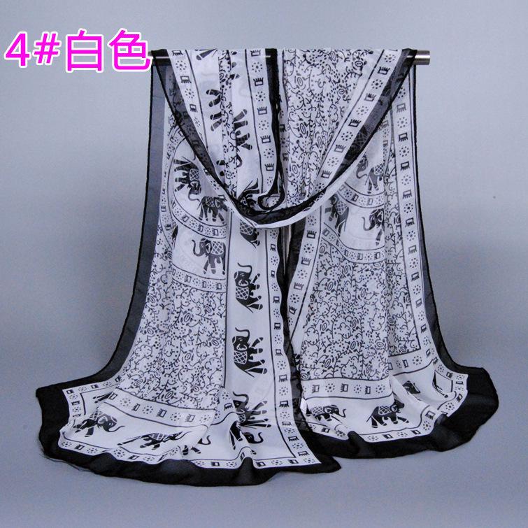 Popular Printing Classic Chiffon Silk Scarf, New Autumn Small Long Scarf Female XQ