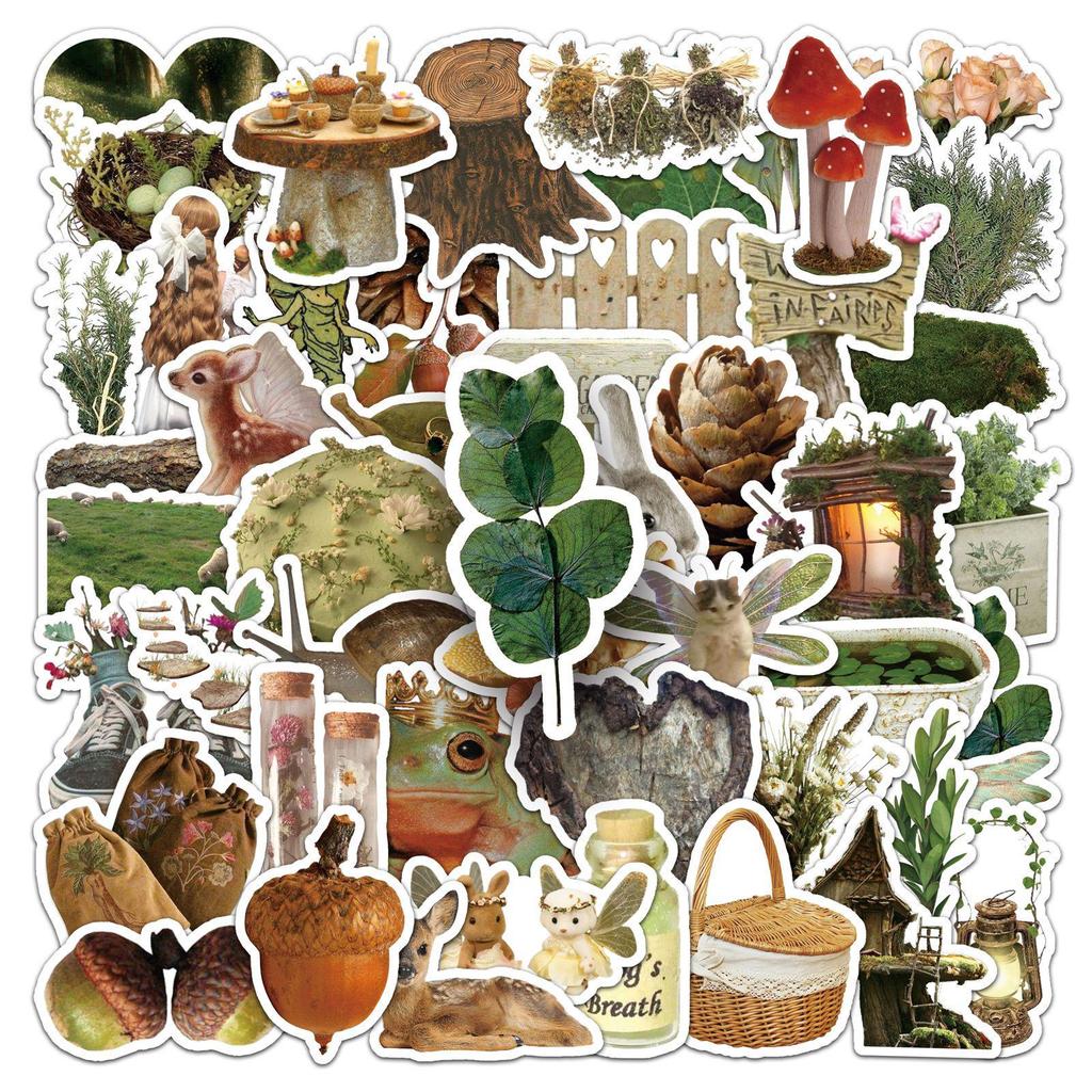 50 Forest-Inspired Graffiti Stickers for Water Bottles, Skateboards, Computers, and Journals
