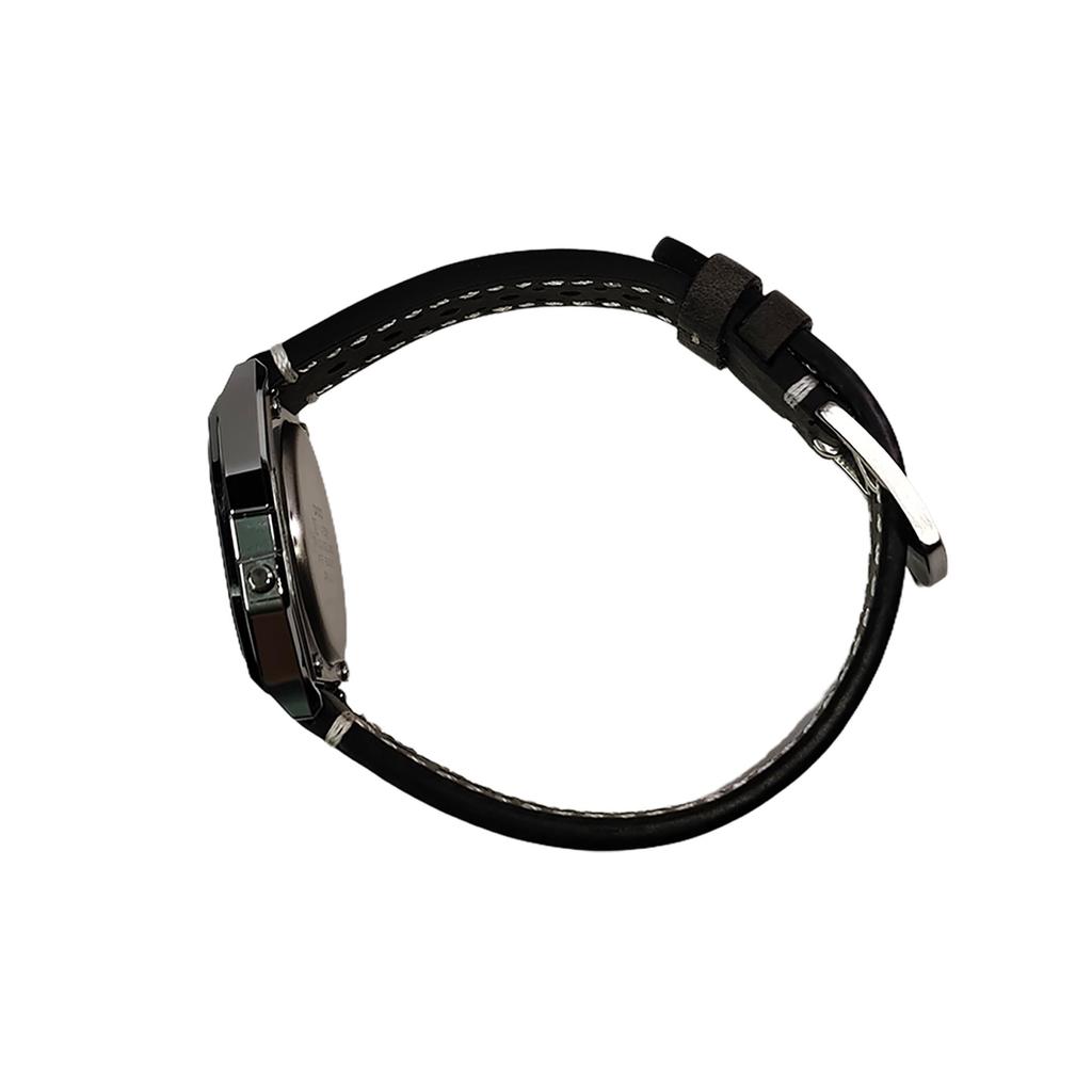 Casio Часы с кварцевым механизмом, кожаный ремешок, унисекс, фиолетовый циферблат, A159WA-N1D(Watch5--)