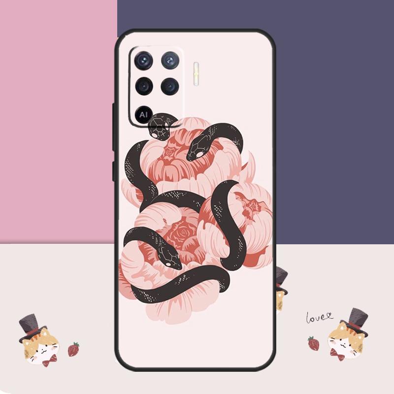 Чехол 'Цветок змеи' для Oppo A76 A96 A16 A60 A98 A58 A78 A18 A38 A80 A40 A77 A57 A17 A74 A54 A94 A15 A5 Pro