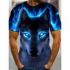 Summer Street Fashion T-shirt Urban Everyday Casual Short-sleeved Top Outdoor Camping Sports T-shirt 3D Wolf Print Men's T-shirt