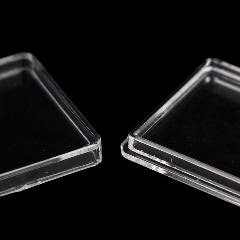 10 шт. квадратные прозрачные защитные контейнеры для жетонов, коробки для настольных игр