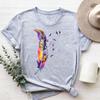 Trend Style Feather Tee Top Fashion T Shirt 90s Sweet Clothing Casual Short Sleeve Women Print Lady Female Graphic T-shirt