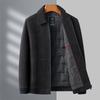 Autumn and Winter Tweed Jacket for Men Middle-aged Lapel Daddy Outfit Loose Casual Cotton Jacket Thick Coat