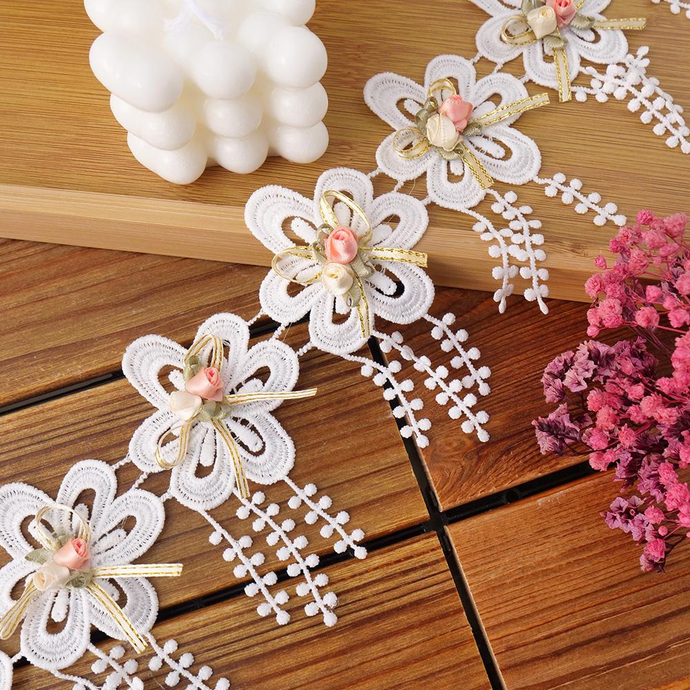 Flower Embroidered Lace Trim Ribbon For Crafts Wedding Dress Sewing Accessories Diy Material Needlework Decorative Fabric