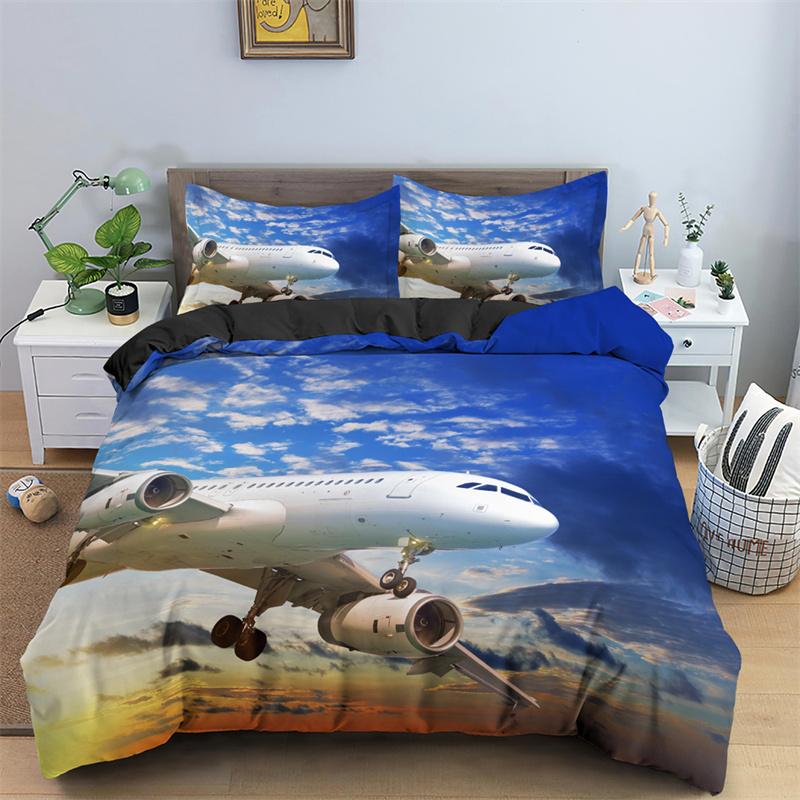 3D Airplane Printed Bedding Collection Kids Adults 23Pcs Duvet Cover With Pillowcase Comforter Bedding Quilt Cover Luxury Bedding Collection