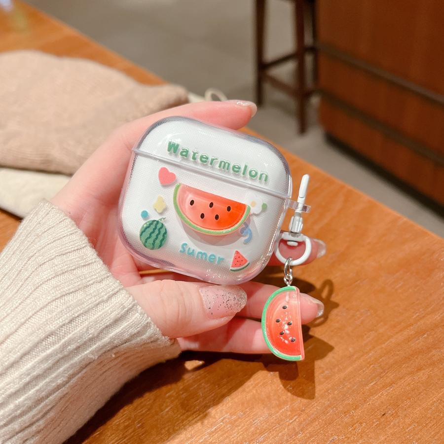 Wireless Bluetooth Earbuds Cute Fruit Pendant Case for AirPods 4 Redmi Buds 5 Pro Samsung Buds Live2 Anti-Scratch and Shockproof Protective Cover