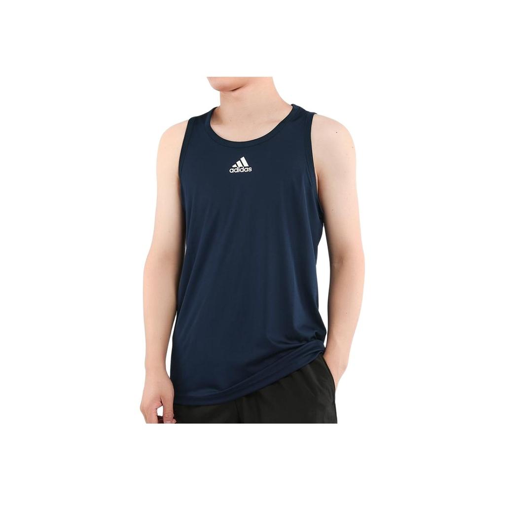 adidas Баскетбольная майка с логотипом и принтом, мужские топы, темно-синие DX6732