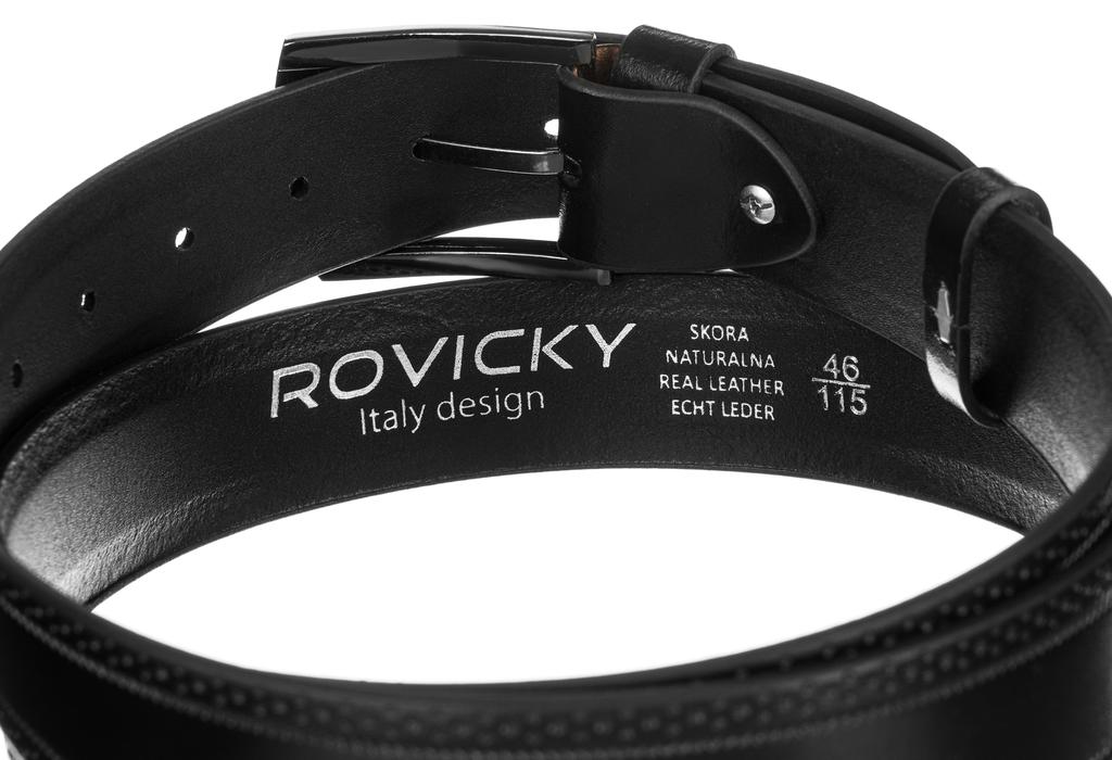 Wide leather belt R-PI-02-110-5018 Black