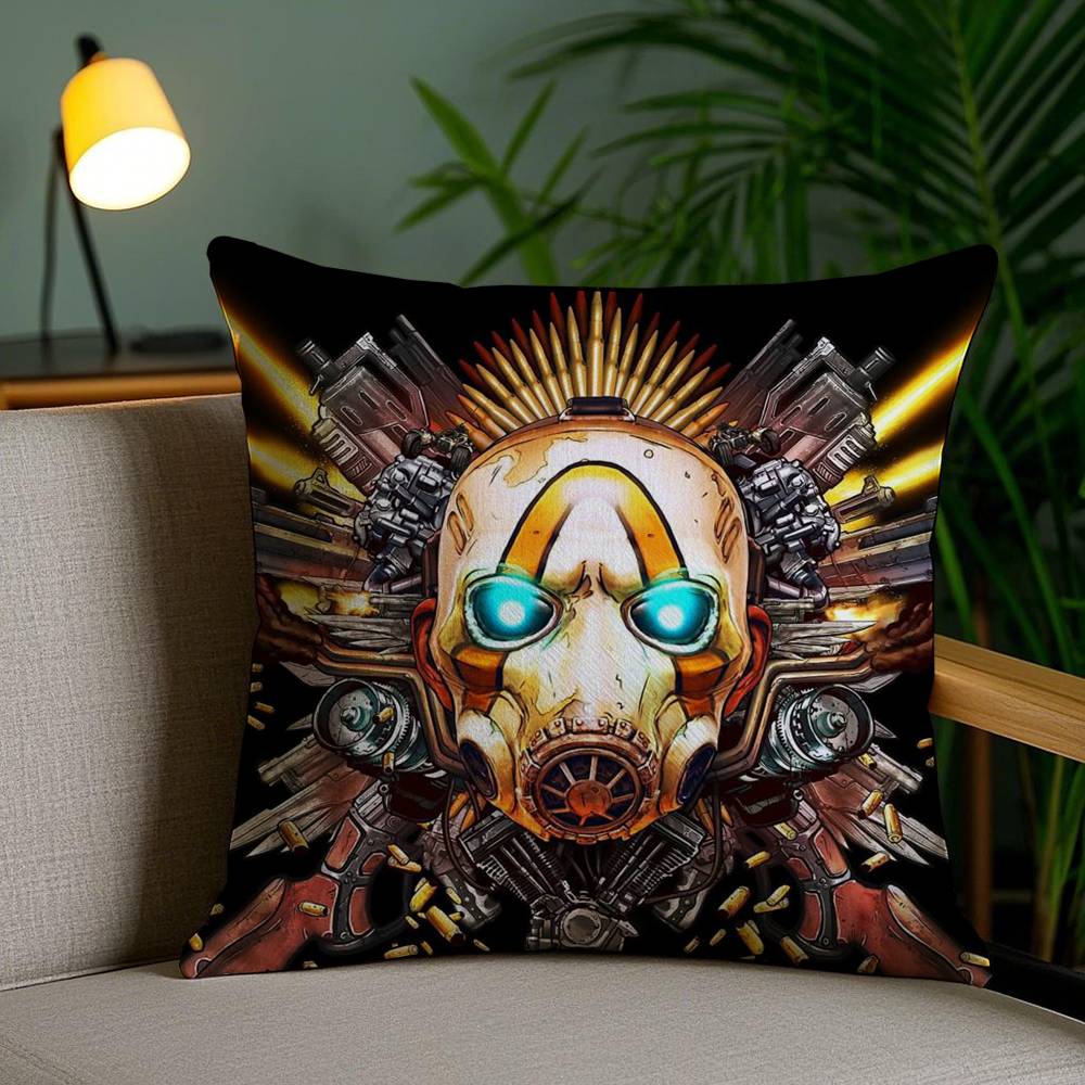 B-Borderlands Чехол для подушки из игры Домашняя комната Общежитие Спинка стула Короткий плюш Двусторонняя печать Офис Время для сна Чехол для подушки
