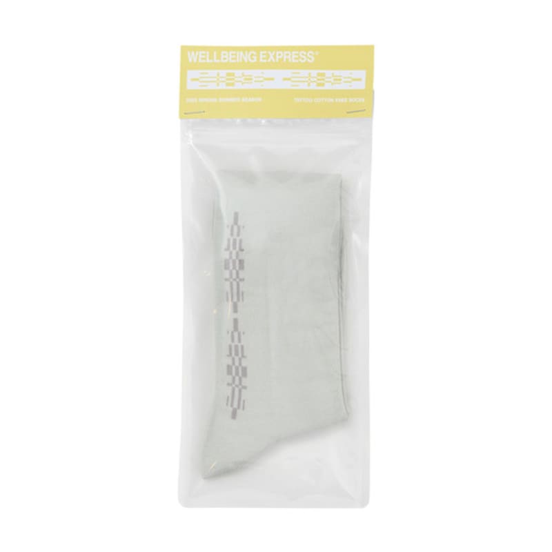 WELLBEING EXPRESS Хлопковые гольфы до колена с татуировкой, бледно-зеленые