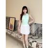 Womens Green Sport Set Tennis Golf Yoga Top Skirt Outfit Active Wear