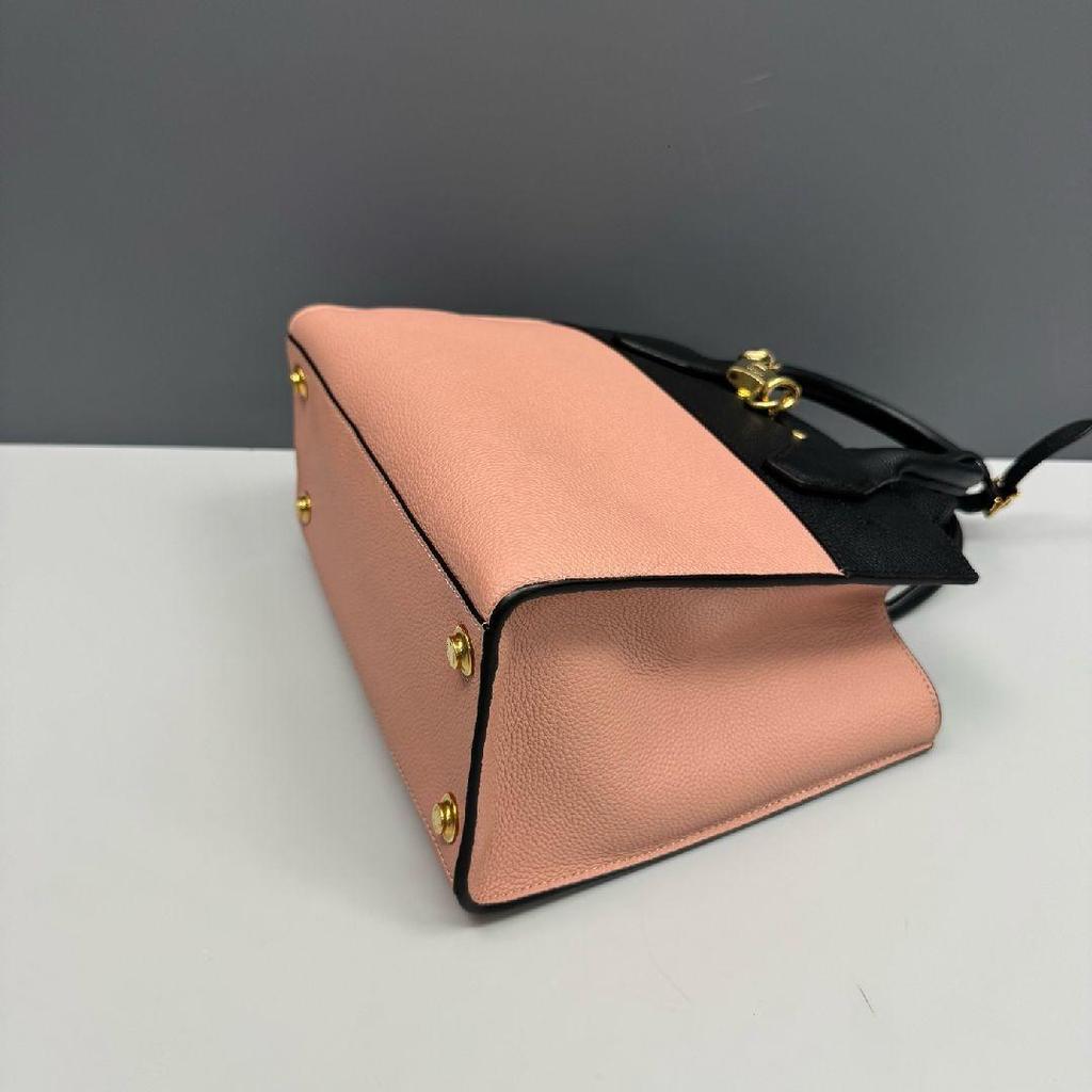 [Pre-Owned] City Steamer Mini Pink Leather Steam Bag Shoulder Bag Handbag Gold Hardware Detachable Shoulder Strap - Very Good #9DSIUV