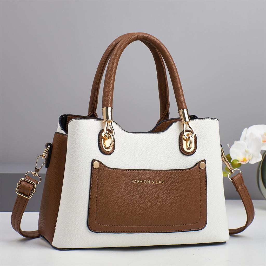 Новая сумка с многослойным дизайном, контрастной расцветкой, большой вместимости, простая наплечная сумка высокой ценности, многофункциональная сумка через плечо, модная