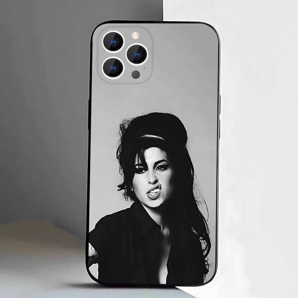 Чехол для телефона Amy Winehouse Для iPhone 17,16,15,14,13,12,Pro,Max,Plus,E,SE4,Air,Mini Черный Мягкий Короб