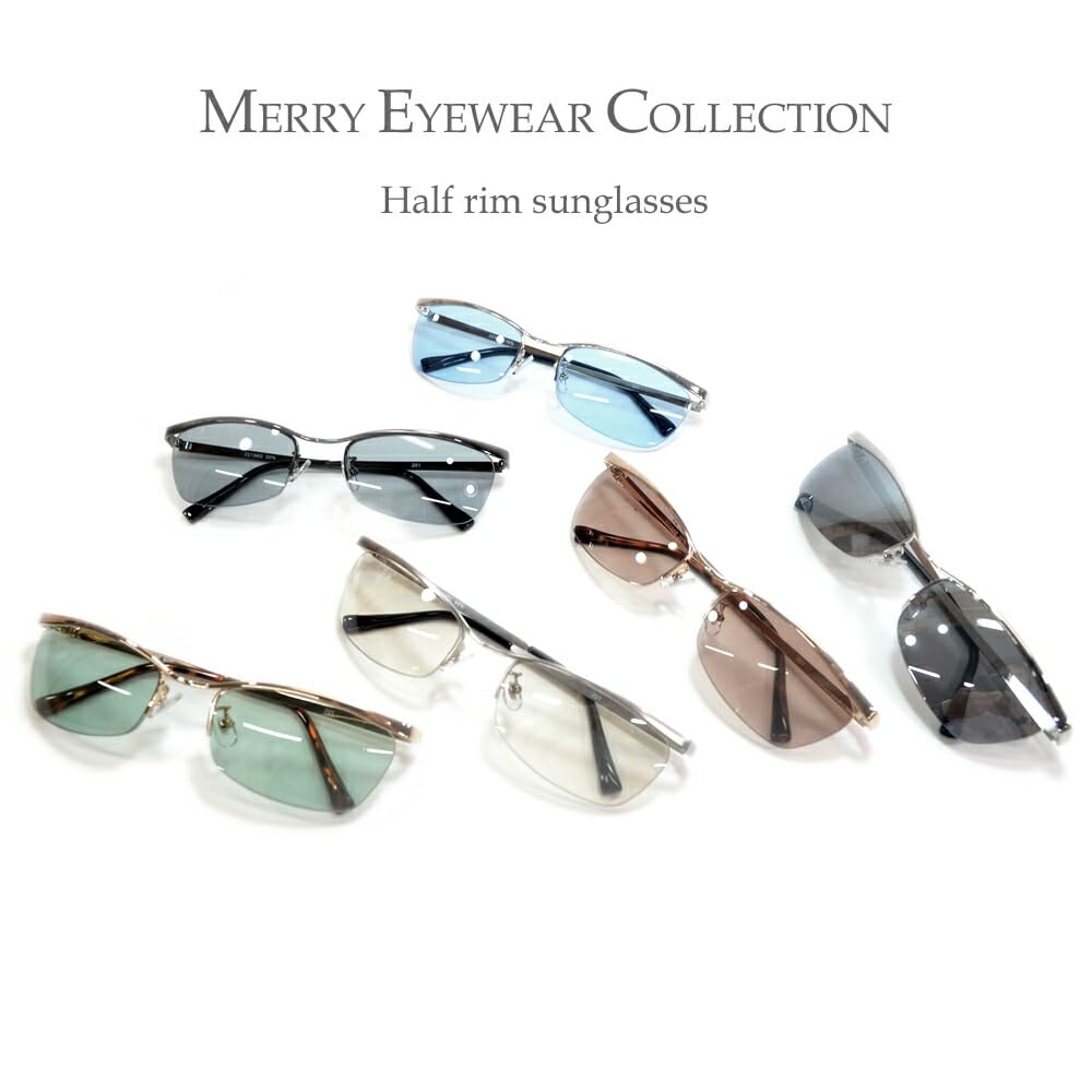 Солнцезащитные очки Модные очки Half Rim Brow Blow Slightly Evil Oraora Strong Face Светлые цветные линзы Светлый цвет Серебряный Дымчатый Золотой Коричневый Зеркальный Серый