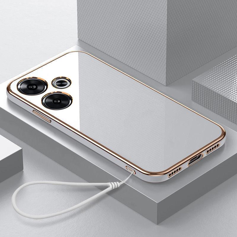 Чехол для Xiaomi Redmi Turbo 3 Чехол для телефона Redmi Turbo3 с прямым гальваническим покрытием, противоударная силиконовая задняя крышка, мягкая