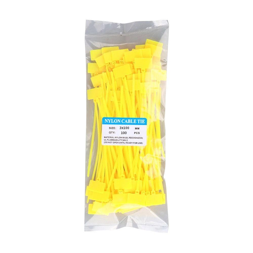 100pcs Easy Mark Cable Ties Colorful Style Nylon Ties Zip Tie Plastic Label Regular Tagging
