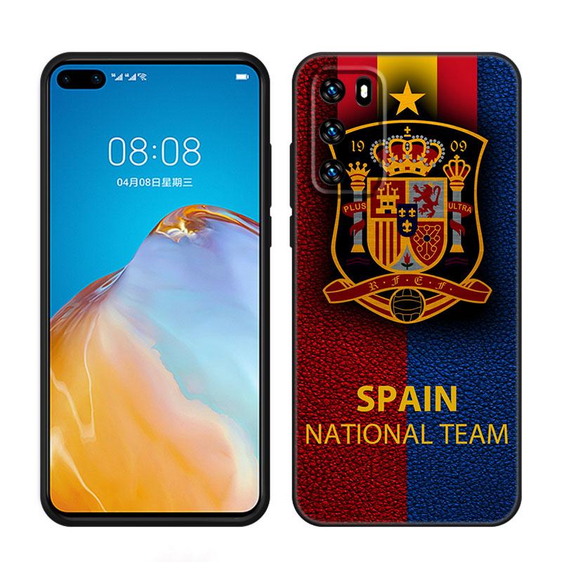 Испания Национальные Флаги Черный Чехол для Телефона Для Huawei P10 P20 P30 P40 Lite P50 P60 Art P50E P Smart Z 2018 2020 2021 Pro 2019