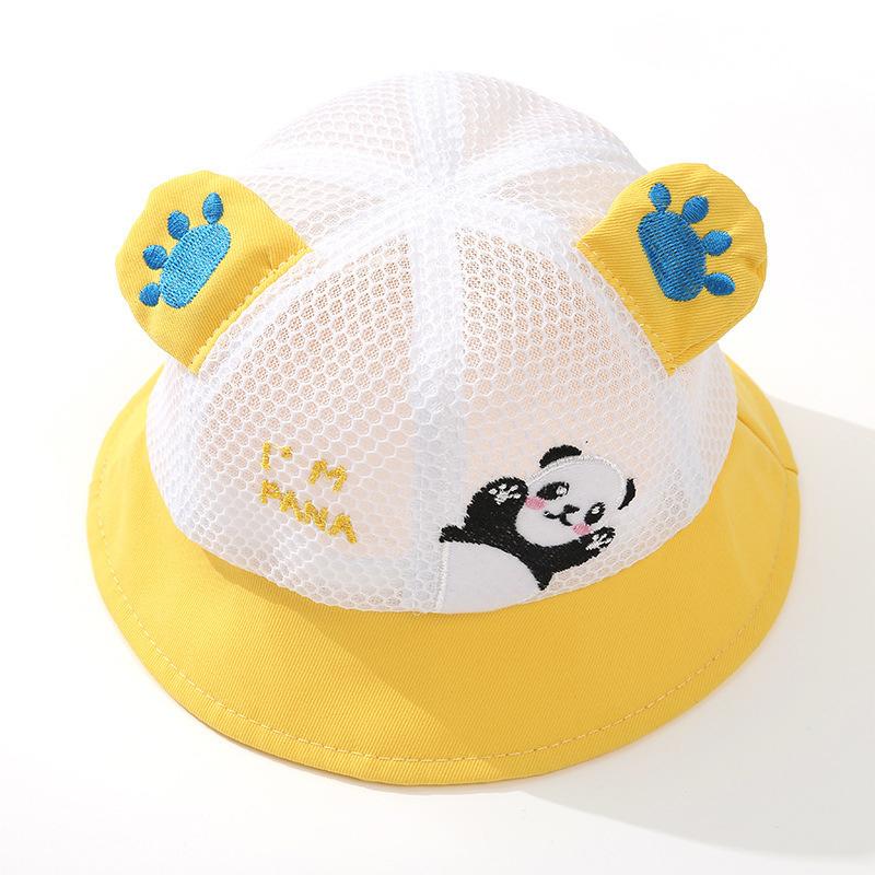 Шляпа от солнца для маленьких мальчиков и девочек, солнцезащитная шляпа-ведро с принтом панды, дышащая солнцезащитная шляпа, летняя хлопковая шляпа для детей с защитой от УФ-лучей