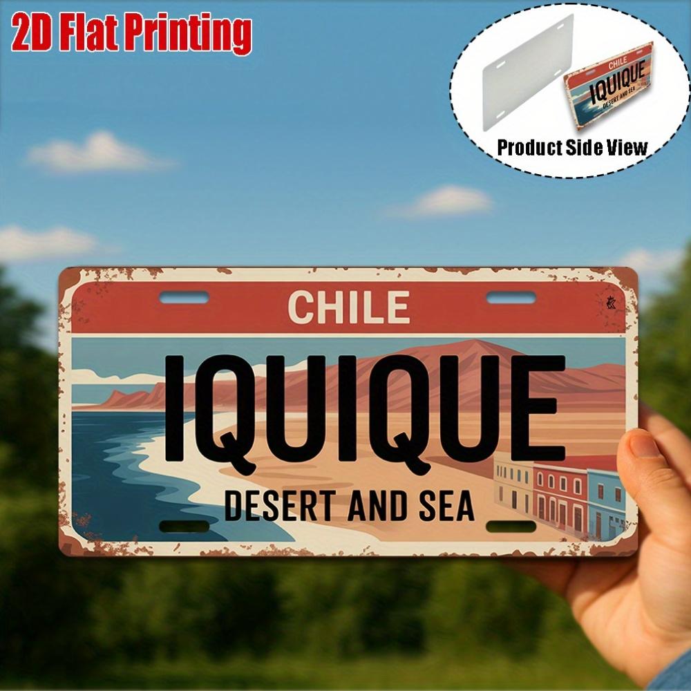 D Flat pc Vintage Metal Sign for Decorative Purposes Only Outdoor Plaque Wall Decoratio Iquique Aluminum Sign Retro