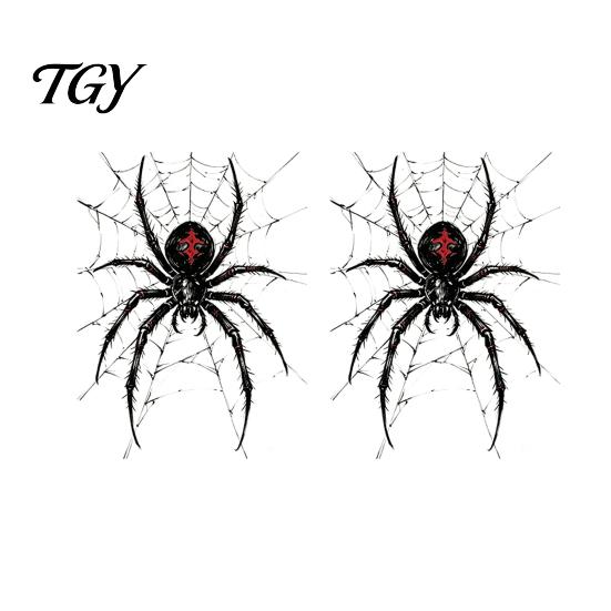 Indoor Outdoor Party Supplies Halloween Spider Static Window Clings, PVC Waterproof Web Decals, Black Wall Decor Removable Spooky Stickers for