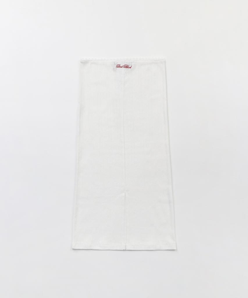 Bad Blood Classic Logo Pointel Midi Skirt - White