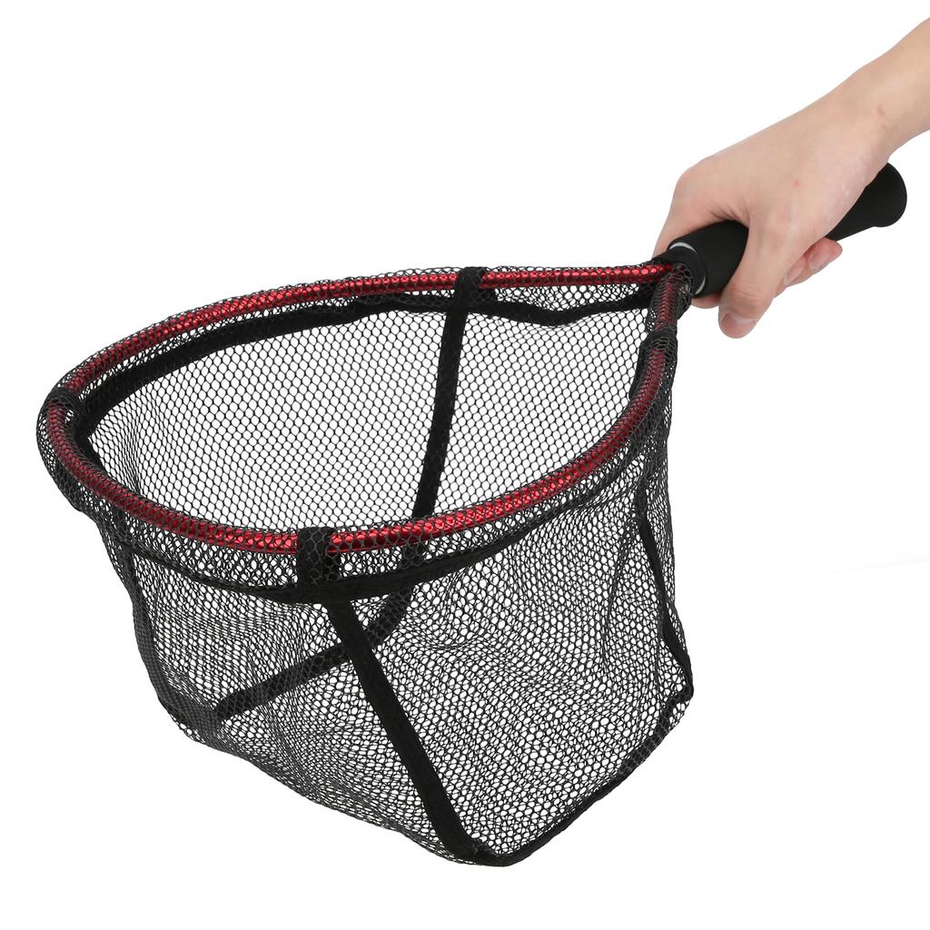 Fishing Net Bag Aluminium Alloy Handheld Diddlenet Lure Portable Small Hand Brailer(red )