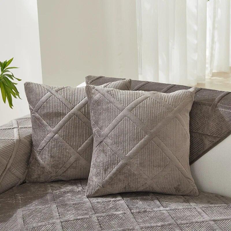 Хрустальный бархатный чехол для дивана, плюшевая подушка, утолщенный клетчатый чехол для дивана для гостиной, однотонный нескользящий диван, подлокотник, спинка, полотенце