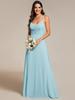 Ever-Pretty Women's Chic Adjustable Straps V-Neck Pleated Empire Waist Chiffon Bridesmaid Dress