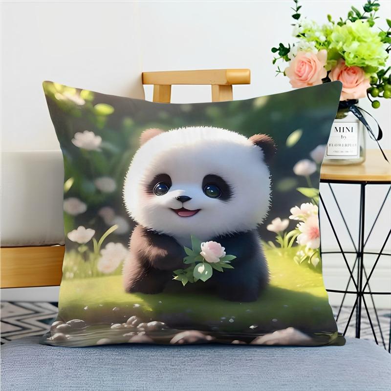 Милая наволочка с изображением панды в виде национального сокровища для украшения общежития, офиса, гостиной, дома
